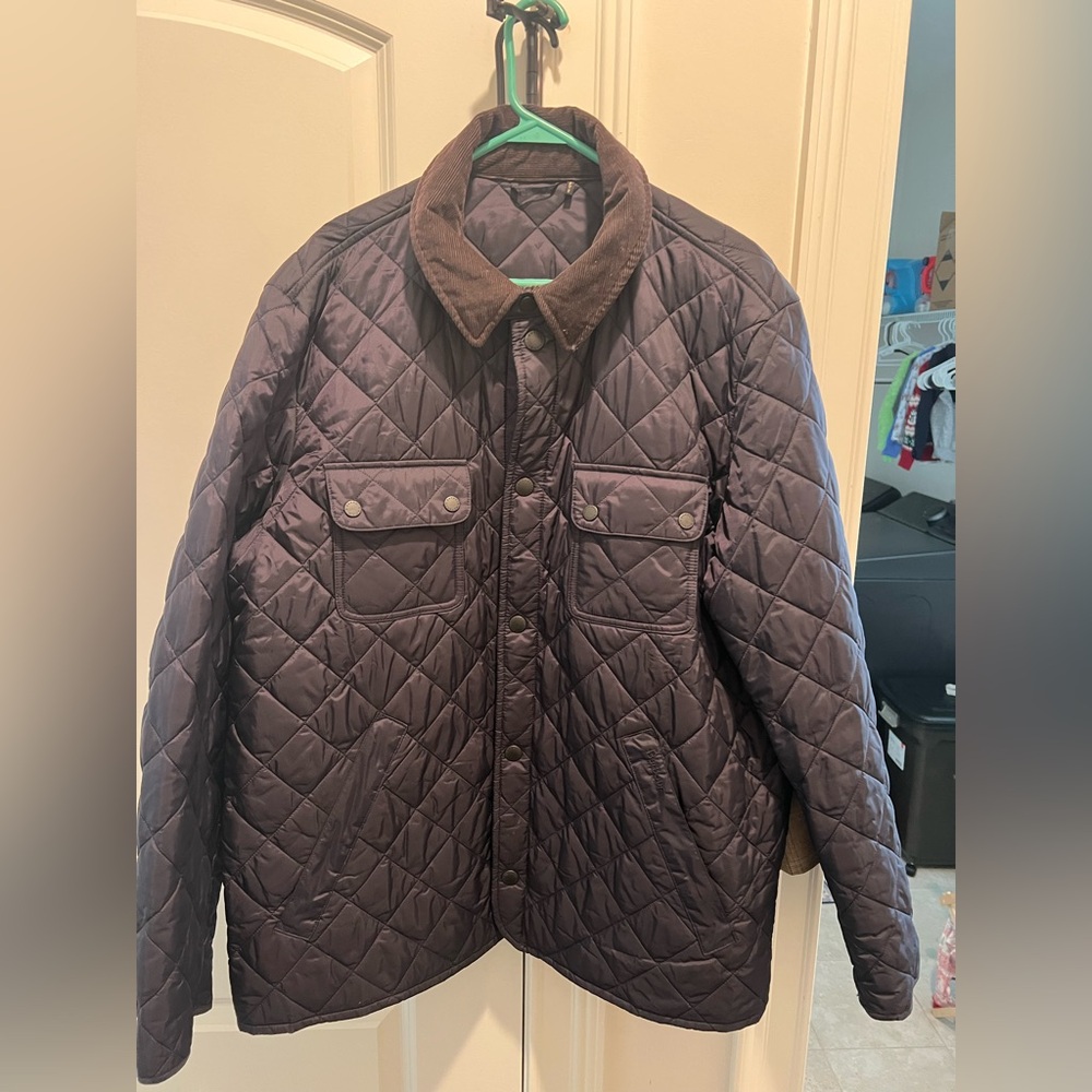 Navy blue Barbour quilted jacket size xl